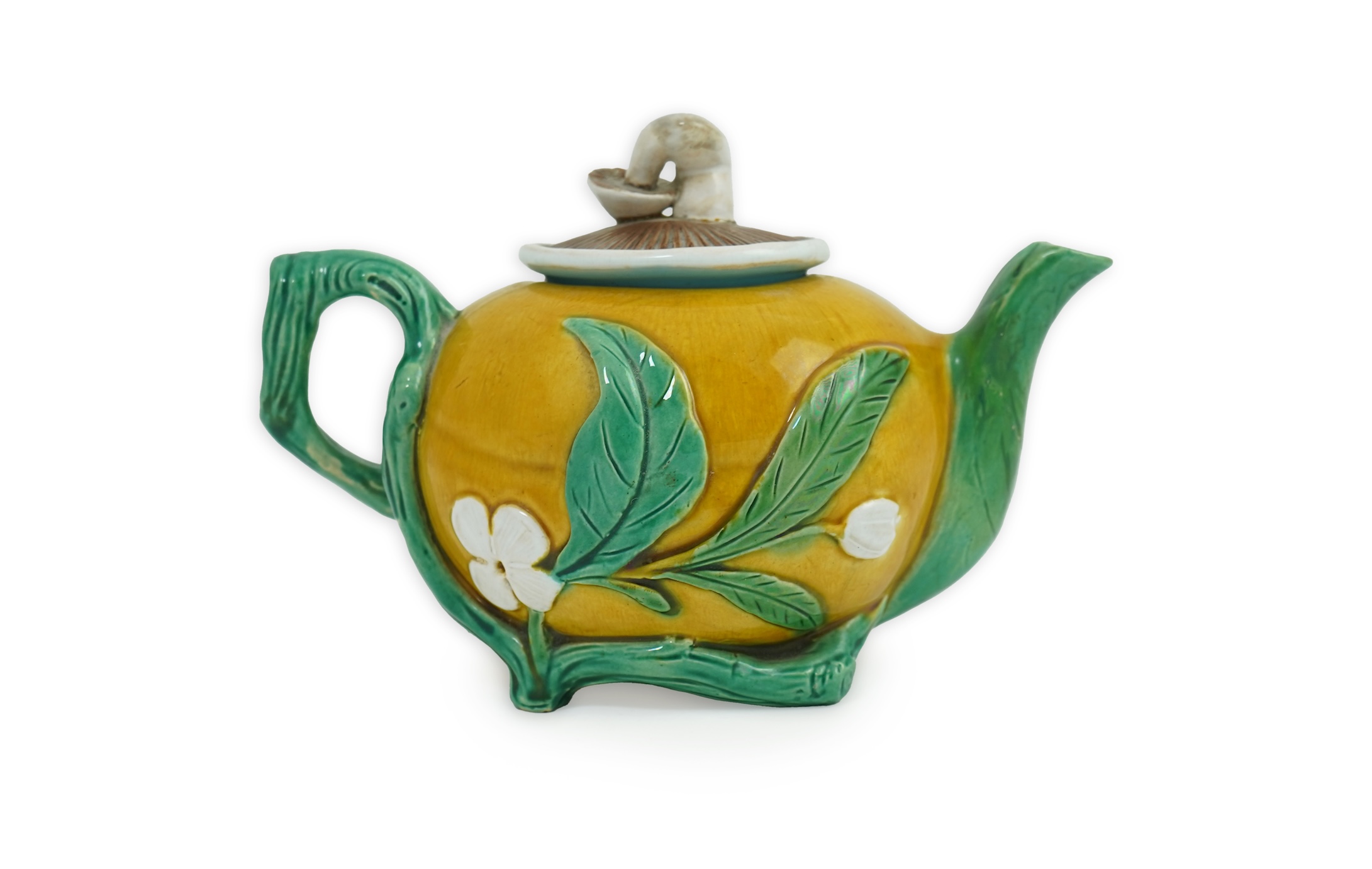 A rare Minton majolica teapot, c.1867